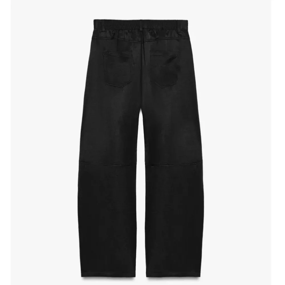 Zara ZW COLLECTION FLOWY PANTS linen blend black Sz XL - Picture 9 of 14